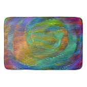 スパイラルレインボー、レリーフ、 浮き彫りと汚れたストライプ バスマット (正面)