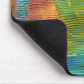 スパイラルレインボー、レリーフ、 浮き彫りと汚れたストライプ マウスパッド (コーナー)