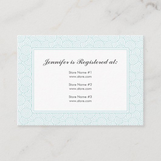 スパイラルレジストリカード – 3.5インチx 2.5インチ エンクロージャーカード (正面)