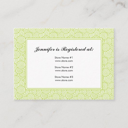 スパイラルレジストリカード – 3.5インチx 2.5インチ エンクロージャーカード (正面)