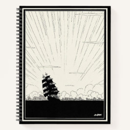 スパイラルヴィンテージ海賊船イラストレーション ノートブック