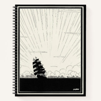 スパイラルヴィンテージ海賊船イラストレーション ノートブック