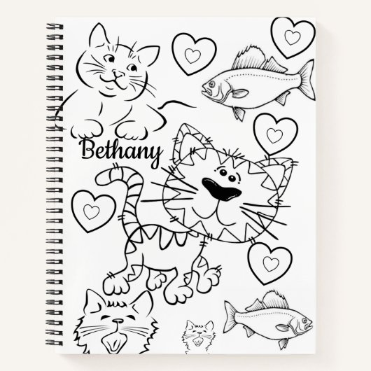 スパイラル型手帳猫猫ぬり ノートブック (正面)