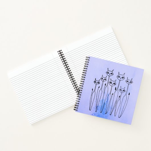 スパイラル型手帳（手描き猫） ノートブック (内部)