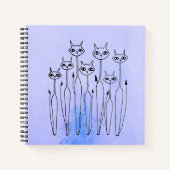 スパイラル型手帳（手描き猫） ノートブック (正面)