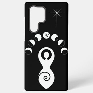 スパイラル女神ムーンフェイズ モノグラム ブラック&ホワイト SAMSUNG GALAXY S22 ULTRAケース