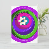 スパイラル文字ワンキーサークルDavidのホワイトスター 招待状 (スタンド正面)