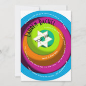 スパイラル文字ワンキーサークルDavidのホワイトスター 招待状 (正面)