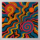 スパイラル流サイケデリックれの電気ヴィンテージカオス ポスター (正面)