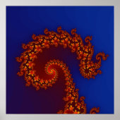 スパイラル白熱［赤熱］光を放つフラクタルポスター ポスター (正面)