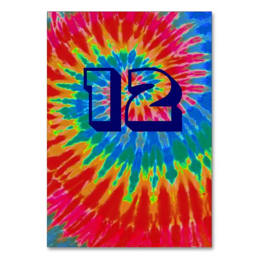 スパイラル絞り染め結婚のテーブル12 テーブルナンバー (裏面)