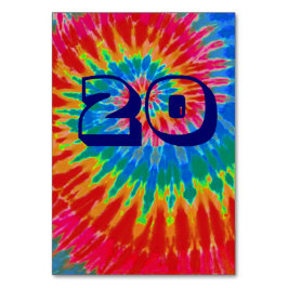 スパイラル絞り染め結婚のテーブル20 テーブルナンバー