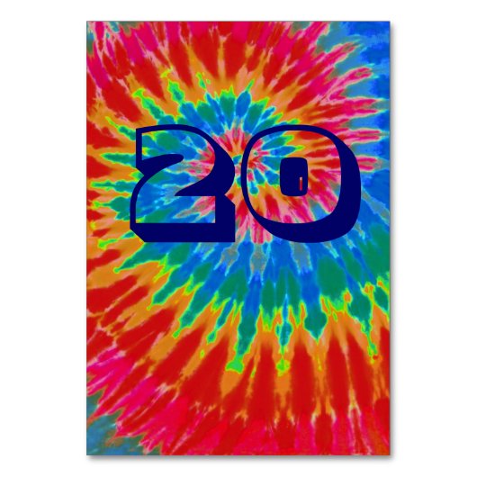 スパイラル絞り染め結婚のテーブル20 テーブルナンバー (正面)