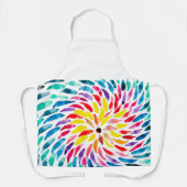 スパイラル虹の水色抽象芸術 エプロン (正面)
