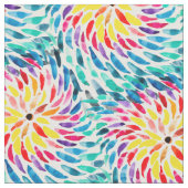 スパイラル虹の水色抽象芸術 ファブリック (クローズアップ)