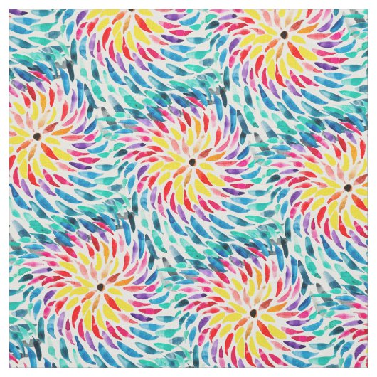 スパイラル虹の水色抽象芸術 ファブリック (見本)