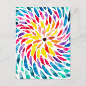 スパイラル虹の水色抽象芸術 ポストカード (正面)