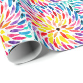 スパイラル虹の水色抽象芸術 ラッピングペーパー (ロールコーナー)