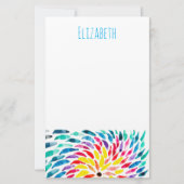 スパイラル虹の水色抽象芸術 便箋 (正面)