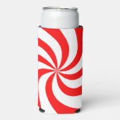スパイラル赤と白プリント スリム缶クーラー (Seltzer正面)