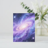 スパイラル銀河星雲パープルコズミックスワール ポストカード (スタンド正面)