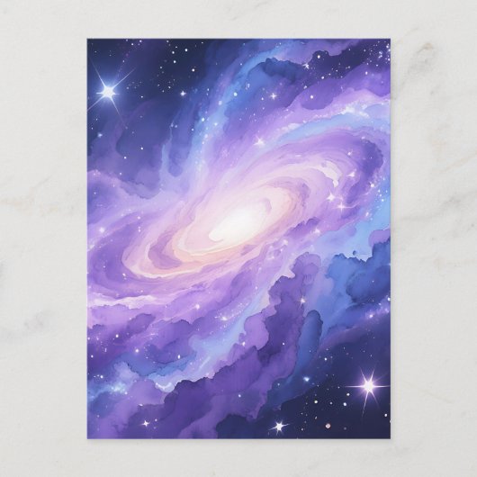 スパイラル銀河星雲パープルコズミックスワール ポストカード (正面)