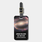 スパイラル銀河系Ngc 1300. ラゲッジタグ (正面縦)