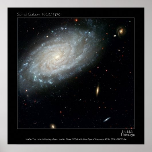 スパイラル銀河系NGC 3370 ポスター (正面)