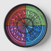 スパイラル3D光学錯覚ブラックフレーム時計 壁時計 (正面)