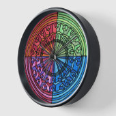 スパイラル3D光学錯覚ブラックフレーム時計 壁時計 (傾斜)