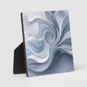 スパイラル・エレガンス - 抽象的な渦のアート（ソフトブルー） フォトプラーク (正面)