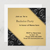 スパイラル スワール バチェラーパーティー 招待状 (正面/裏面)