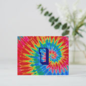 スパイラル タイダイ ウェディング テーブル ワン ポストカード (スタンド正面)