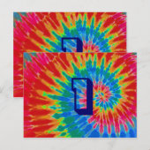 スパイラル タイダイ ウェディング テーブル ワン ポストカード (正面/裏面)