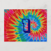 スパイラル タイダイ ウェディング テーブル ワン ポストカード (裏面)