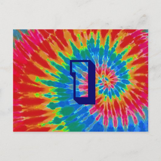 スパイラル タイダイ ウェディング テーブル ワン ポストカード (正面)