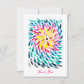 スパイラル レインボー 水彩抽象 ノートカード (正面)