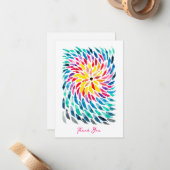 スパイラル レインボー 水彩抽象 ノートカード (正面/裏面インサイチュ)