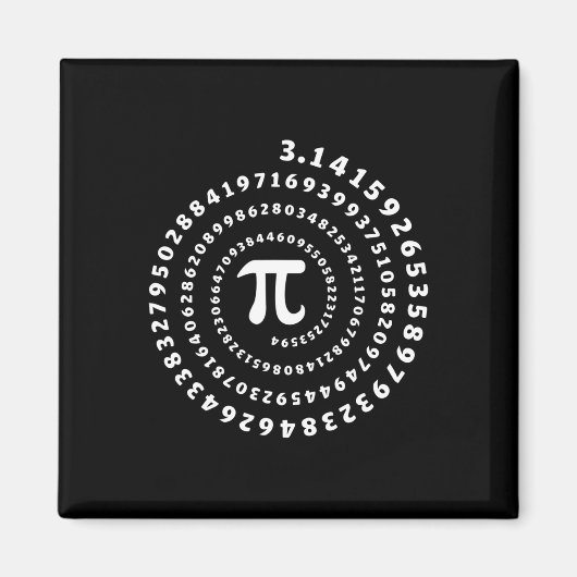スパイラルPiシャツPi日Math Lover マグネット (正面)