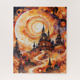 スパイラ不気味ル城 – ハロウィンオレンジ ジグソーパズル