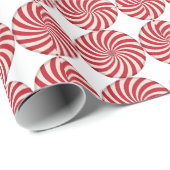 スパイラ赤と白ル休日紙 ラッピングペーパー (ロールコーナー)