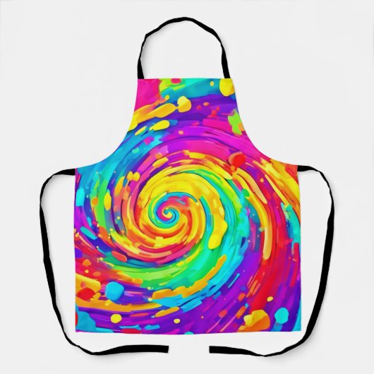 スパイラ鮮やかルのスプラッシュカラーアート エプロン (正面)