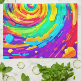 スパイラ鮮やかルのスプラッシュカラーアート キッチンタオル