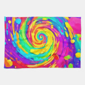 スパイラ鮮やかルのスプラッシュカラーアート キッチンタオル (横)