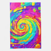 スパイラ鮮やかルのスプラッシュカラーアート キッチンタオル (縦)