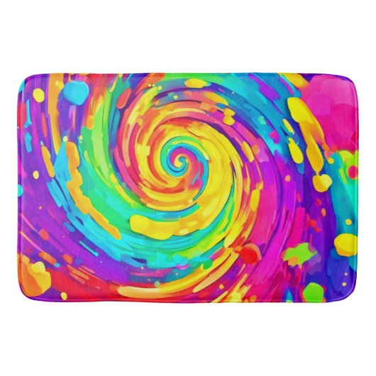 スパイラ鮮やかルのスプラッシュカラーアート バスマット (正面)
