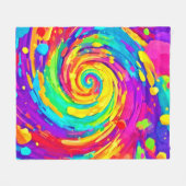 スパイラ鮮やかルのスプラッシュカラーアート フリースブランケット (正面(横))