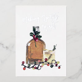 スパイリッツ ブライト フェスティブ ウイスキー リアル  フォイル ホ 箔シーズンカード