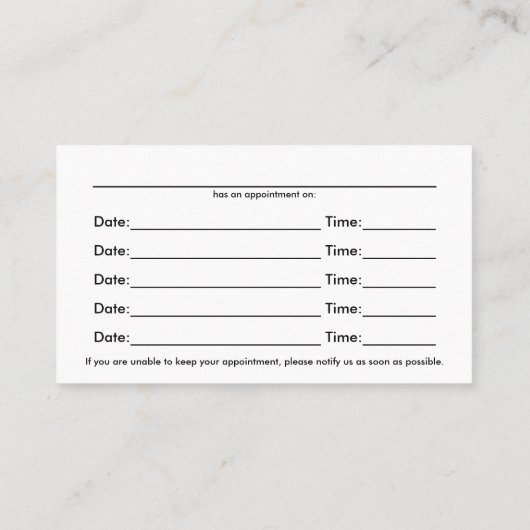 スパインカラフルロゴカイロプラクティックアポイントメントカード 予約カード (裏面)