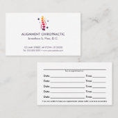 スパインカラフルロゴカイロプラクティックアポイントメントカード 予約カード (正面/裏面)